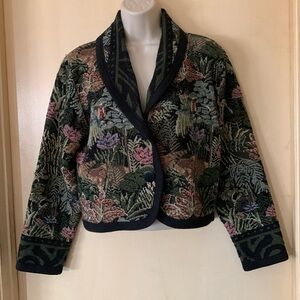 It’s Outta the Bag cotton tapestry crop jacket size L